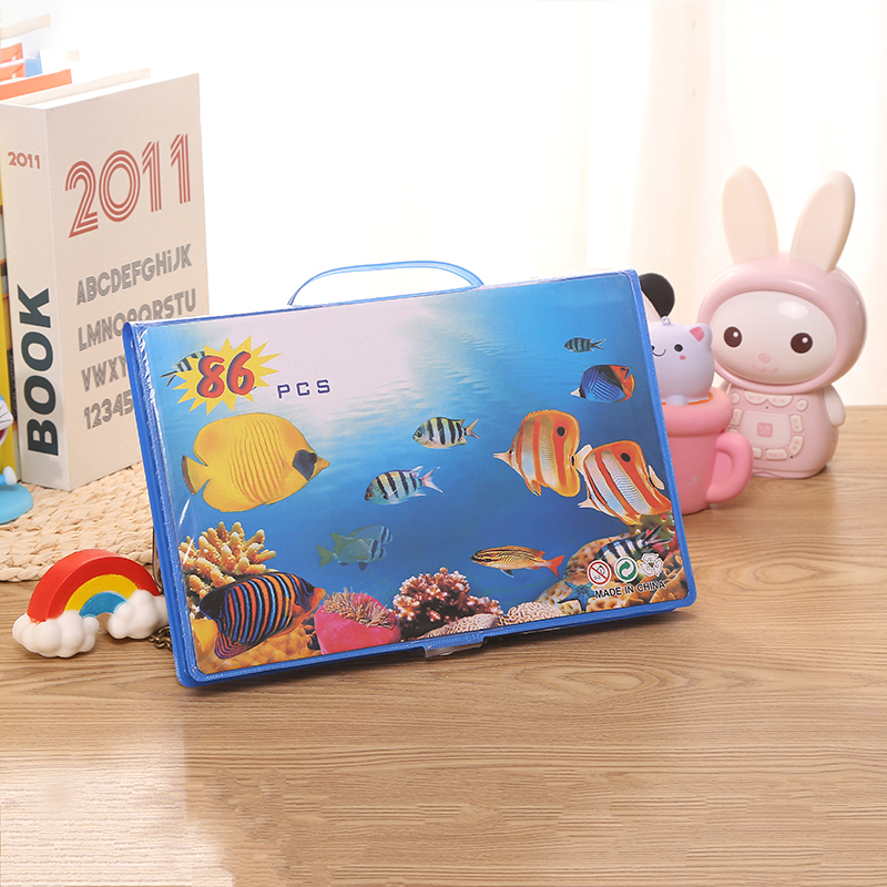 Children&#039;s crayons 86pcs writing set drawing tools drawing set birthday gift brush customization
