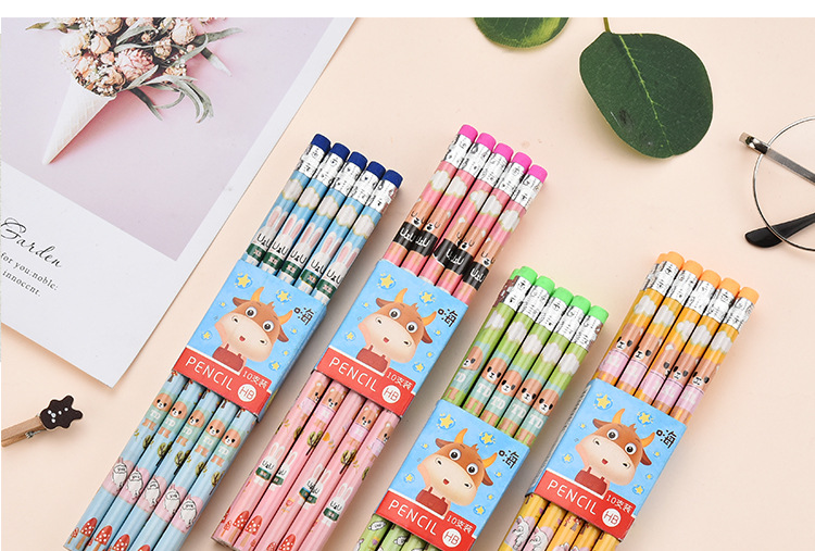Shunfu Stationery Wooden round Brush Pot Cartoon Mantle Student Kindergarten HB Writing Drawing Pencil Wholesale Shunfu Stationery Wooden round Brush Pot Cartoon Mantle Student Kindergarten HB Writing Drawing Pencil Wholesale