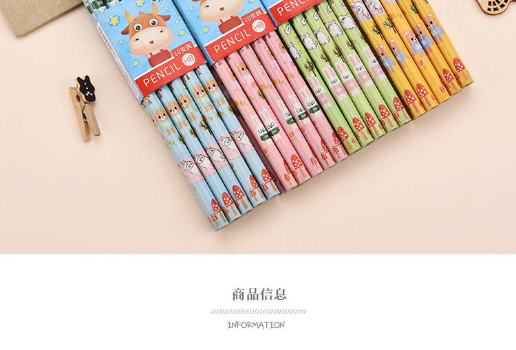 Shunfu Stationery Wooden round Brush Pot Cartoon Mantle Student Kindergarten HB Writing Drawing Pencil Wholesale Shunfu Stationery Wooden round Brush Pot Cartoon Mantle Student Kindergarten HB Writing Drawing Pencil Wholesale