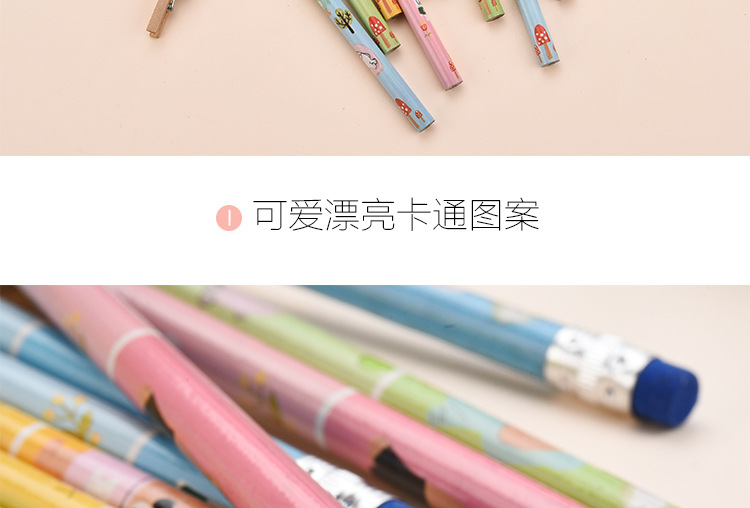Shunfu Stationery Wooden round Brush Pot Cartoon Mantle Student Kindergarten HB Writing Drawing Pencil Wholesale Shunfu Stationery Wooden round Brush Pot Cartoon Mantle Student Kindergarten HB Writing Drawing Pencil Wholesale