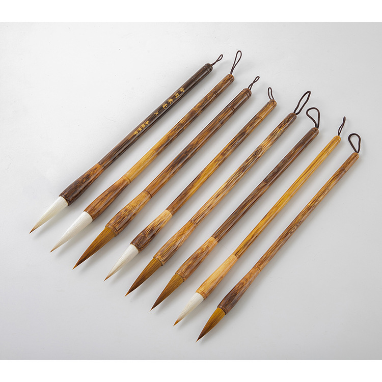 Ma Bamboo Royal Doubled Both with Weasel&#039;s Hair Large and Medium Small Size Writing Brush Set Beginner Adult Calligraphy Practice Regular Script