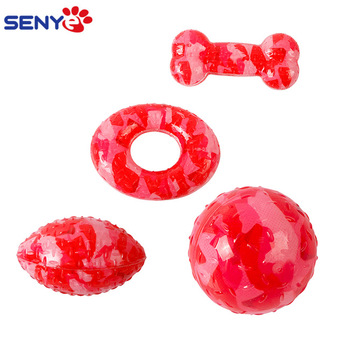 2020 Set of Dog Toys Designs Wholesale OEM/ODM Non-woven Printed Tpr toy Rugby Dog Chew Toys With squeaky dog toy