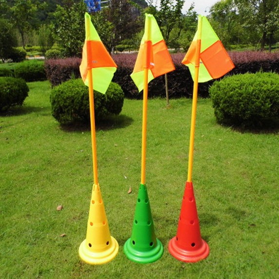 Football Training Sign Post Football Corner Flag Water Injection Corner Flag Insert Ground Corner Flag Checkmark Flag Factory Direct Sales