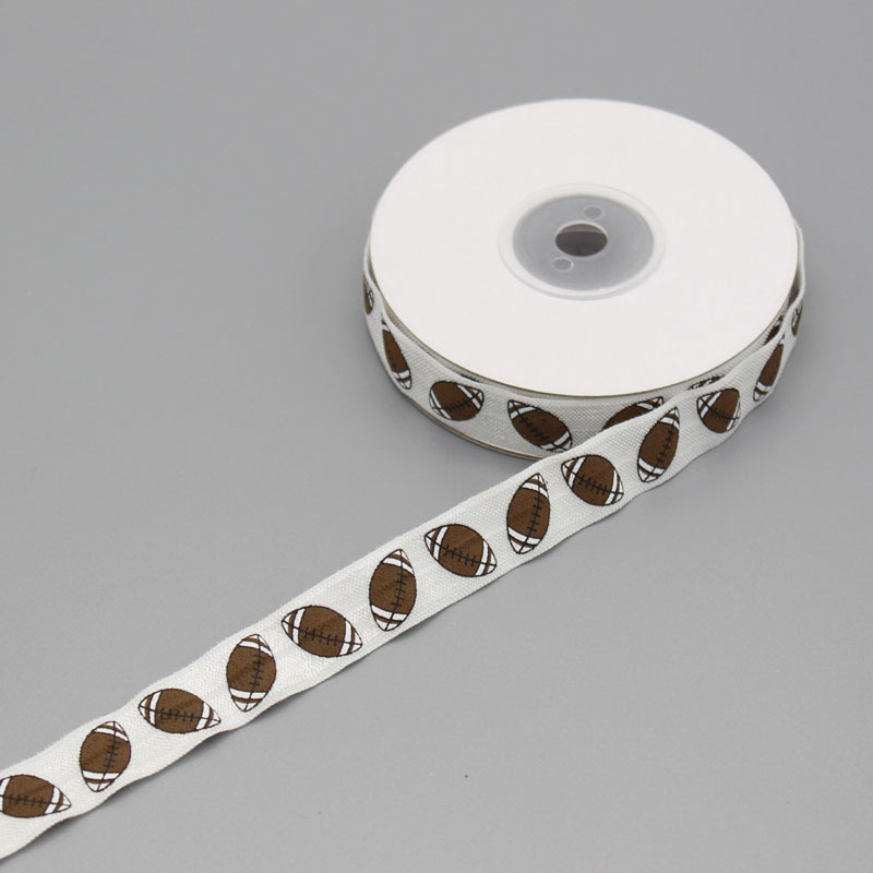 Spot 15mm rugby volleyball printed elastic tape knotted hair ties headband headband bag side band Spot 15mm rugby volleyball printed elastic tape knotted hair ties headband headband bag side band