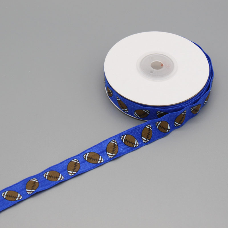 Spot 15mm rugby volleyball printed elastic tape knotted hair ties headband headband bag side band Spot 15mm rugby volleyball printed elastic tape knotted hair ties headband headband bag side band