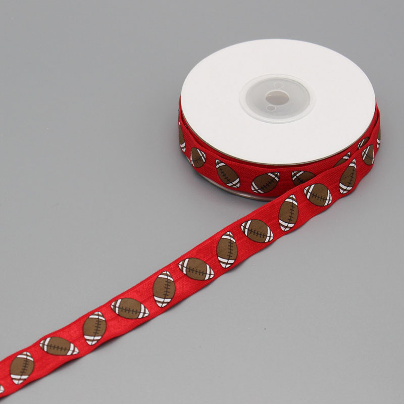 Spot 15mm rugby volleyball printed elastic tape knotted hair ties headband headband bag side band Spot 15mm rugby volleyball printed elastic tape knotted hair ties headband headband bag side band