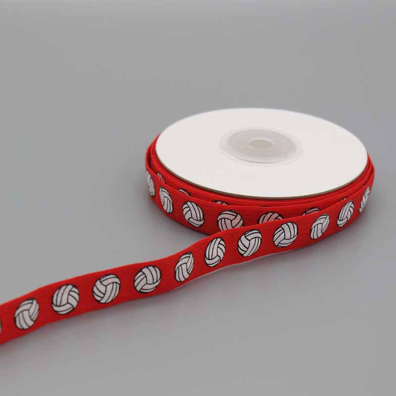 Spot 15mm rugby volleyball printed elastic tape knotted hair ties headband headband bag side band Spot 15mm rugby volleyball printed elastic tape knotted hair ties headband headband bag side band