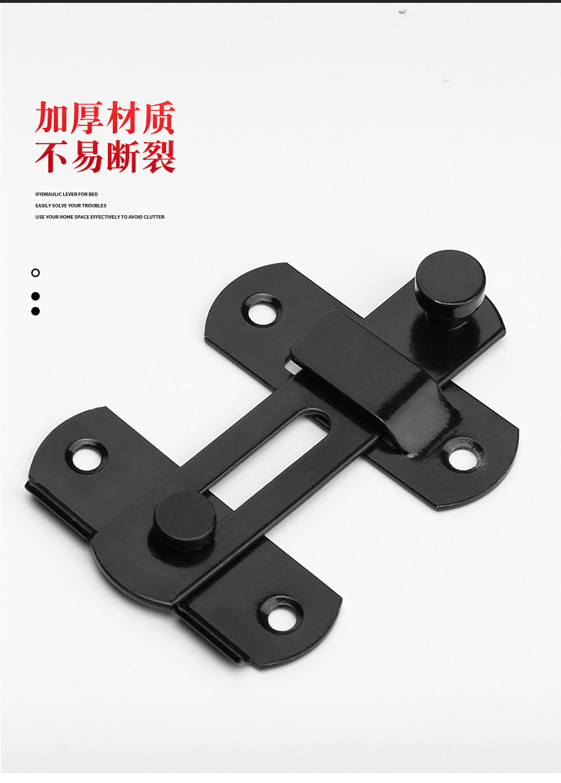 Thickened Stainless Steel Door Latch Safety Bolt Sliding Door Flat Buckle Latch Anti-Theft Clasp Lock Hardware Wholesale