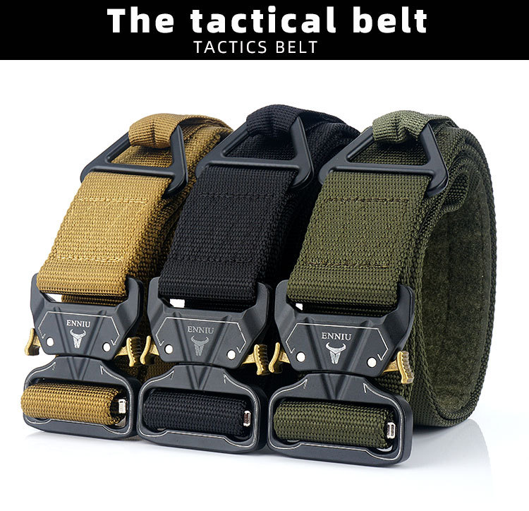 Alloy Buckle Outdoor Tactics Belt Men's Military Training Belt Rescue Drop Safety Nylon Outer Belt Belt