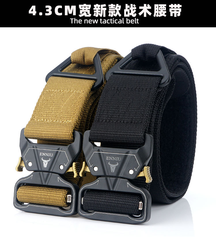 Alloy Buckle Outdoor Tactics Belt Men's Military Training Belt Rescue Drop Safety Nylon Outer Belt Belt