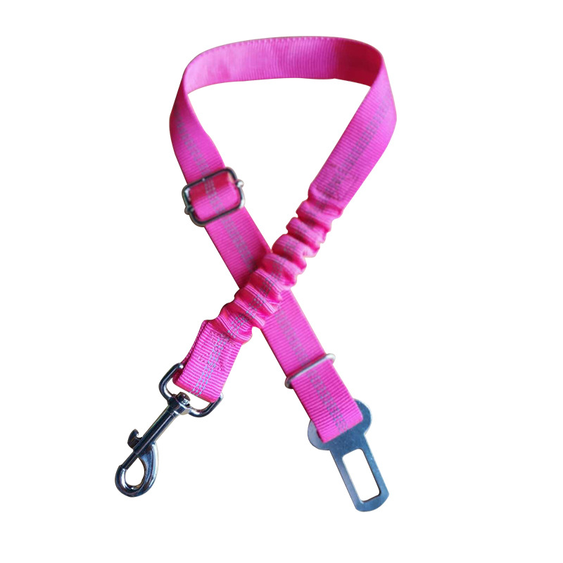 Car Reflective Seatbelt Elastic Leash Metal Buckle Belt Car Safety Belt for Pet Dog Chain