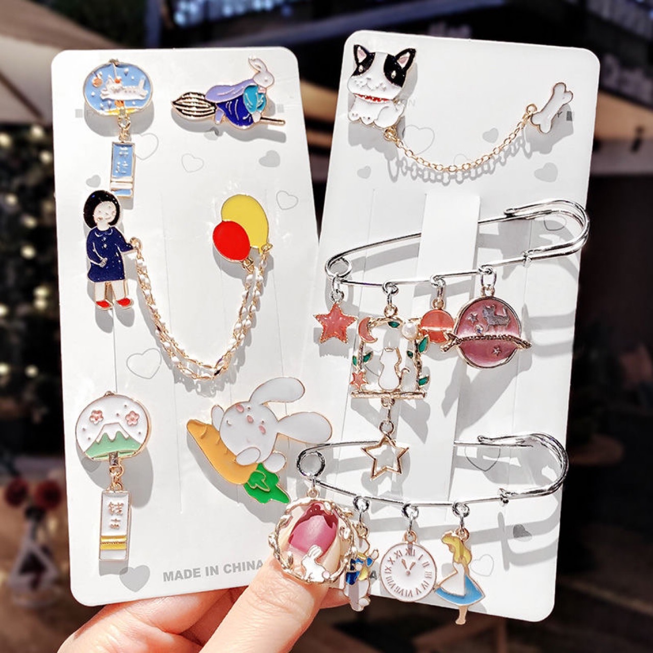Cute Japanese Style Brooch Trendy Anti-Unwanted-Exposure Buckle Personality Safety Pin Fixed Clothes Cartoon Pin Sweater Accessories Women