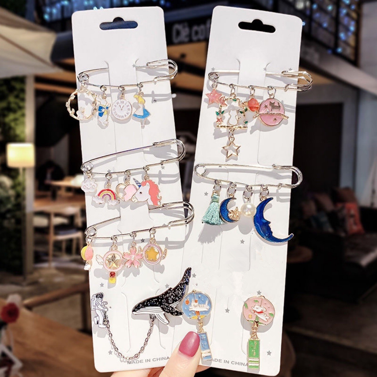 Cute Japanese Style Brooch Trendy Anti-Unwanted-Exposure Buckle Personality Safety Pin Fixed Clothes Cartoon Pin Sweater Accessories Women