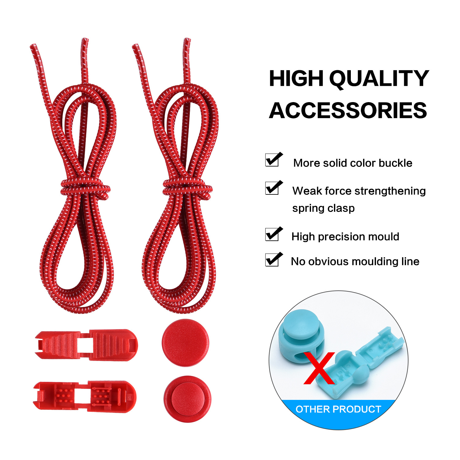 Factory Direct Sales Shoelace for Lazy People Children's Safety Free Shoelace Buckle White Dots Elastic String Athletic Shoe Laces