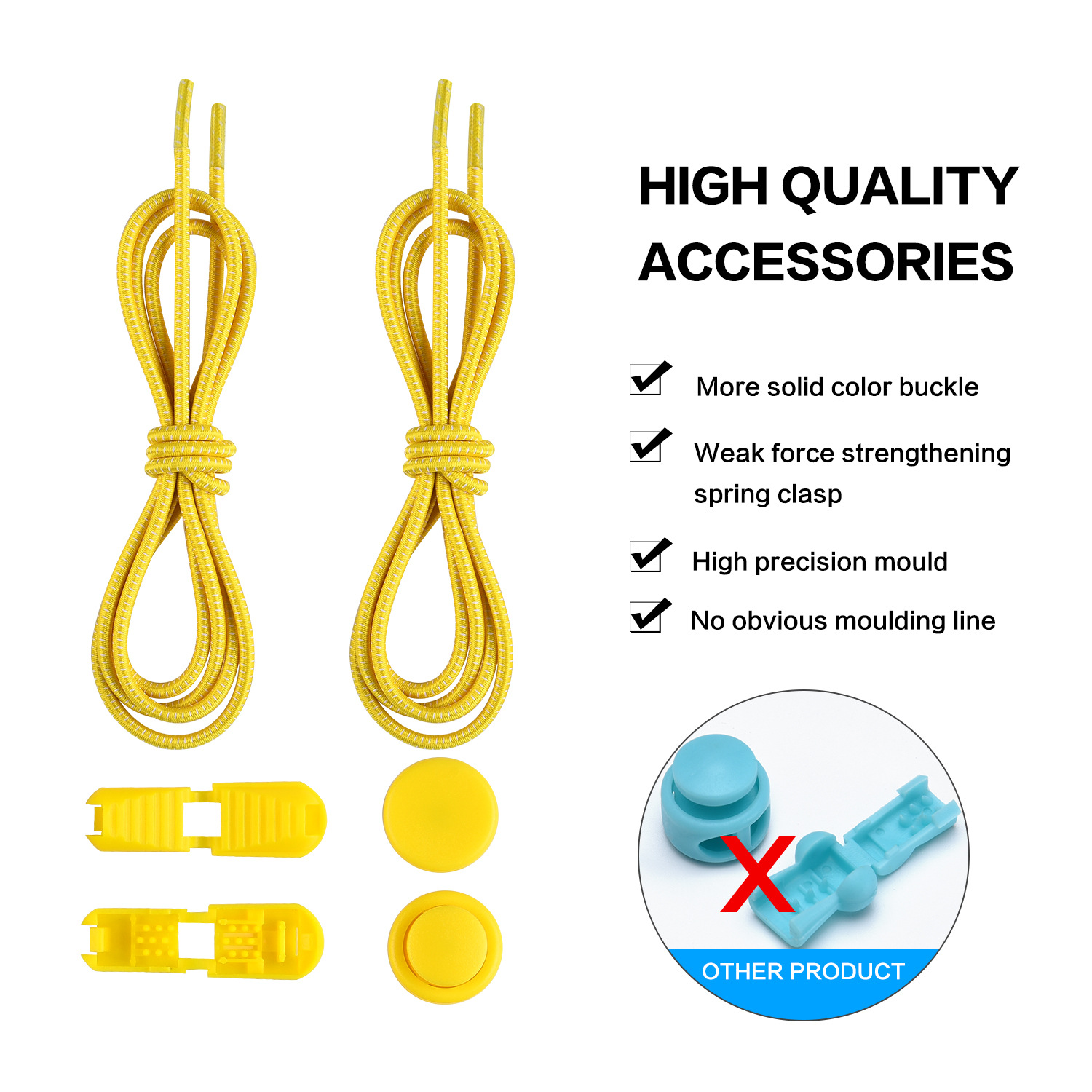 Factory Direct Sales Shoelace for Lazy People Children's Safety Free Shoelace Buckle White Dots Elastic String Athletic Shoe Laces