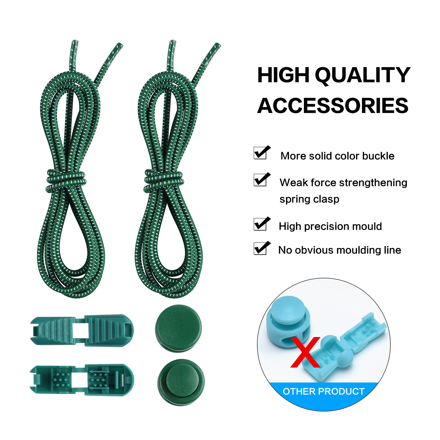 Factory Direct Sales Shoelace for Lazy People Children's Safety Free Shoelace Buckle White Dots Elastic String Athletic Shoe Laces