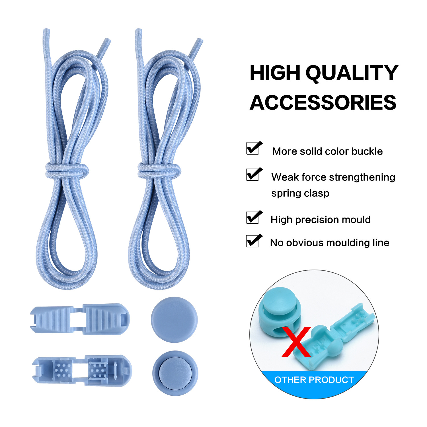 Factory Direct Sales Shoelace for Lazy People Children's Safety Free Shoelace Buckle White Dots Elastic String Athletic Shoe Laces