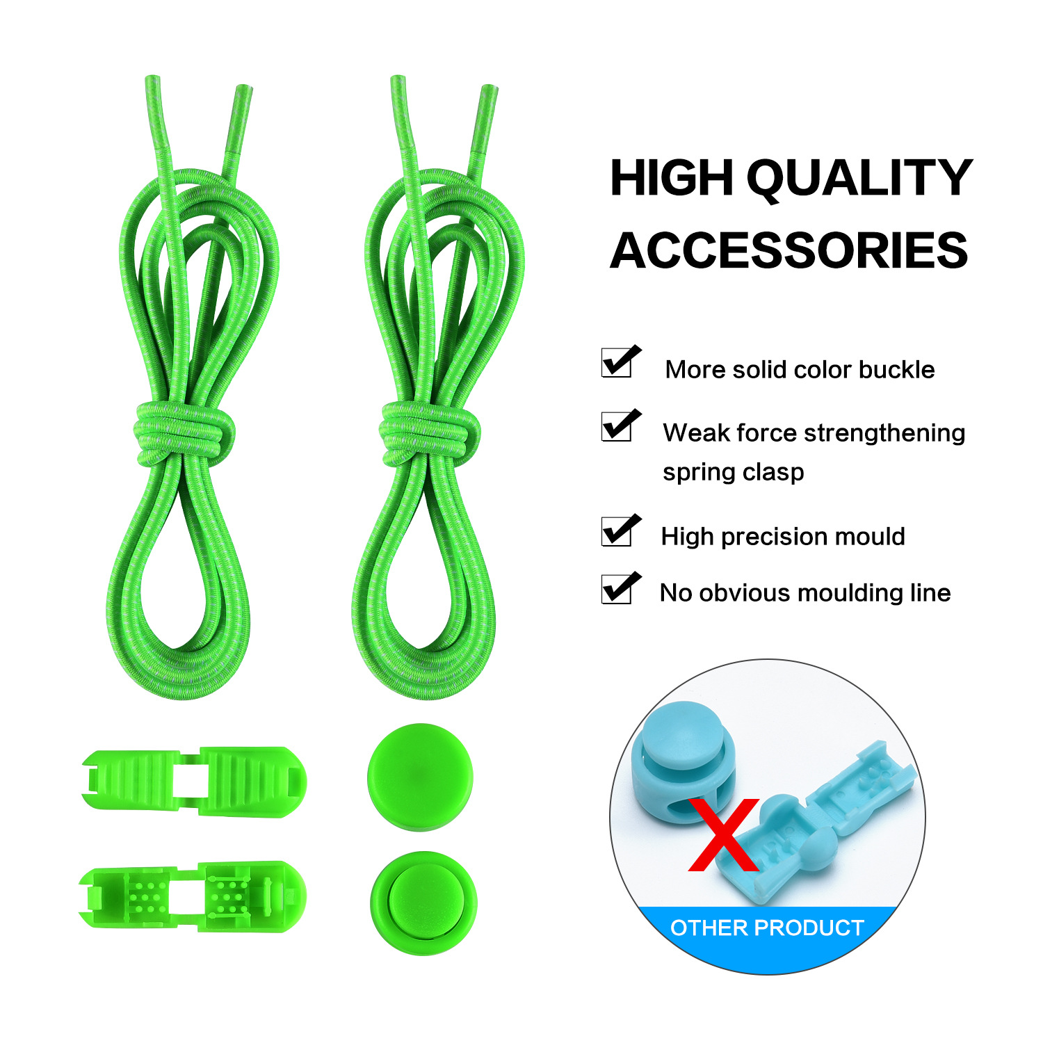 Factory Direct Sales Shoelace for Lazy People Children's Safety Free Shoelace Buckle White Dots Elastic String Athletic Shoe Laces