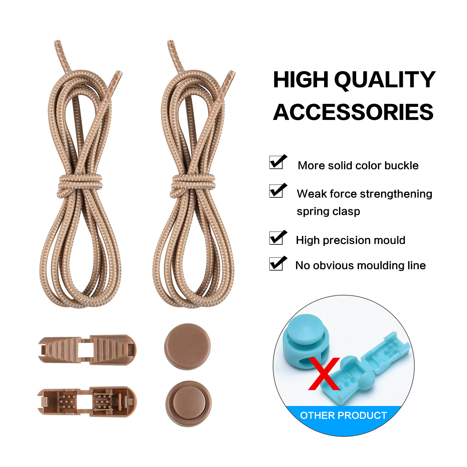 Factory Direct Sales Shoelace for Lazy People Children's Safety Free Shoelace Buckle White Dots Elastic String Athletic Shoe Laces