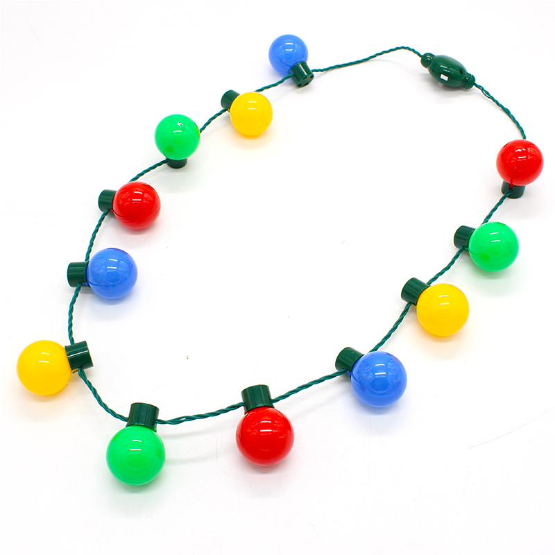 ZD Factory Direct Sales Halloween Christmas Foreign Trade Popular Style LED Light Bulb Necklace Safety Buckle Light Cable ZD Factory Direct Sales Halloween Christmas Foreign Trade Popular Style LED Light Bulb Necklace Safety Buckle Light Cable