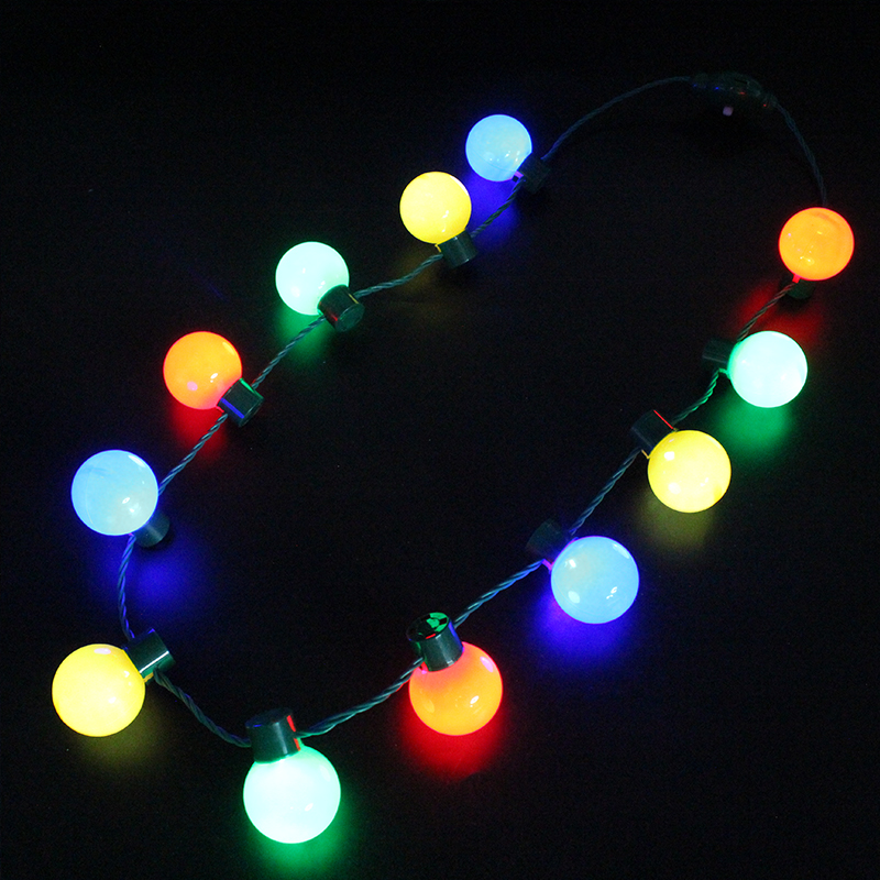 ZD Factory Direct Sales Halloween Christmas Foreign Trade Popular Style LED Light Bulb Necklace Safety Buckle Light Cable ZD Factory Direct Sales Halloween Christmas Foreign Trade Popular Style LED Light Bulb Necklace Safety Buckle Light Cable