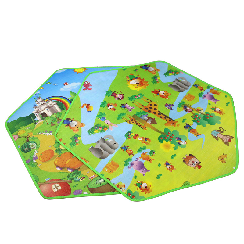 Hexagonal Princess Tent Crawling Mat Plush Mat Viscose Fiber Mat Coral Mat AE Children Tent Mat Coral Velvet round