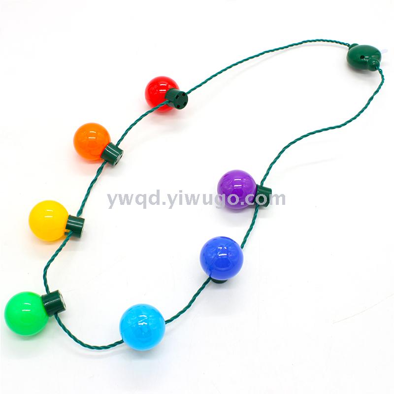 ZD Halloween Christmas Led Glowing Necklace Super Bright Safety Buckle Light Cable Factory Direct Sales Bulb Necklace