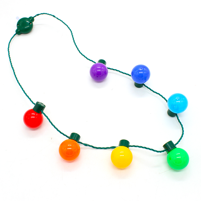 ZD Halloween Christmas Led Glowing Necklace Super Bright Safety Buckle Light Cable Factory Direct Sales Bulb Necklace