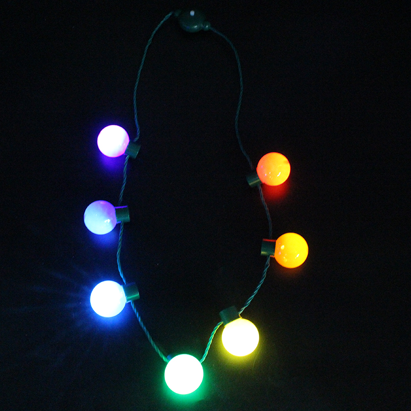 ZD Halloween Christmas Led Glowing Necklace Super Bright Safety Buckle Light Cable Factory Direct Sales Bulb Necklace