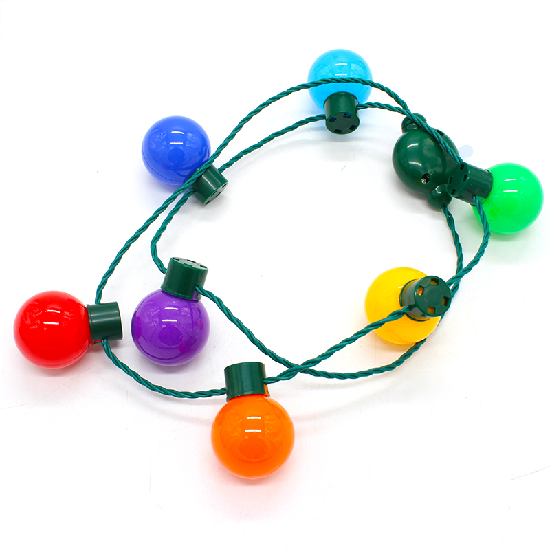 ZD Halloween Christmas Led Glowing Necklace Super Bright Safety Buckle Light Cable Factory Direct Sales Bulb Necklace