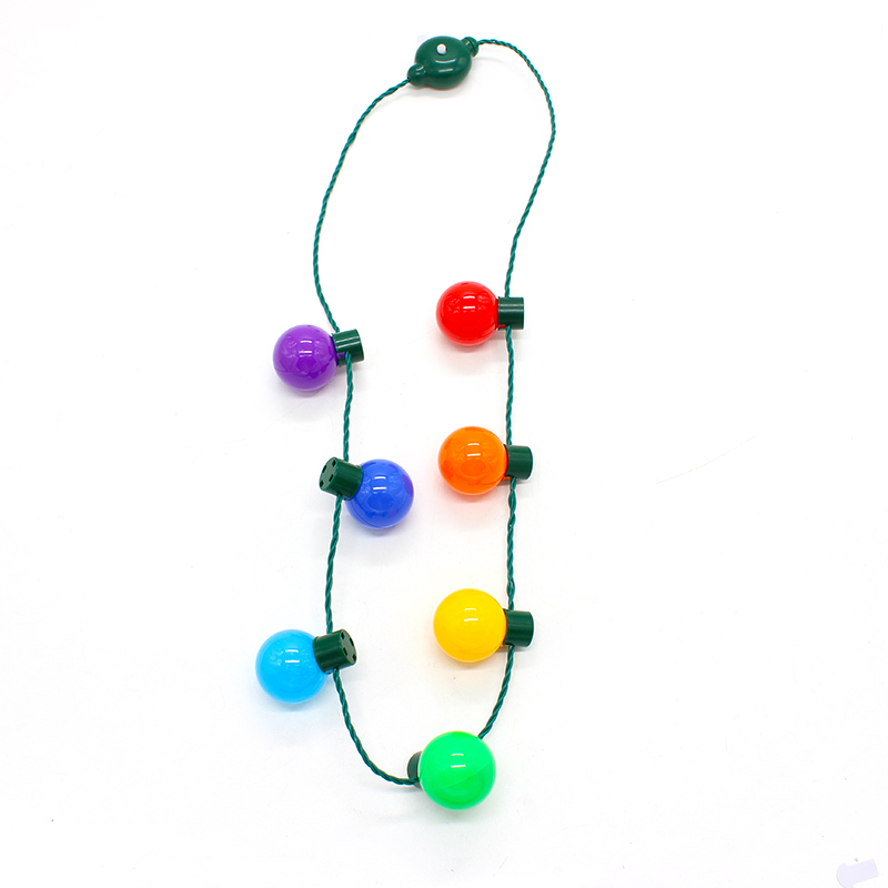 ZD Halloween Christmas Led Glowing Necklace Super Bright Safety Buckle Light Cable Factory Direct Sales Bulb Necklace