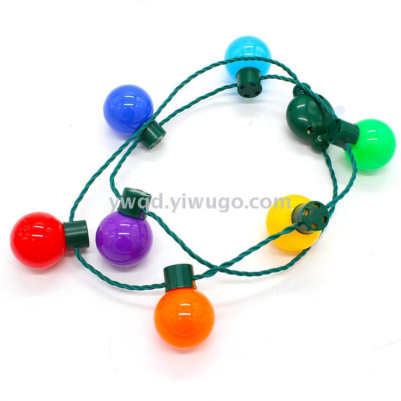 ZD Halloween Christmas Led Glowing Necklace Super Bright Safety Buckle Light Cable Factory Direct Sales Bulb Necklace