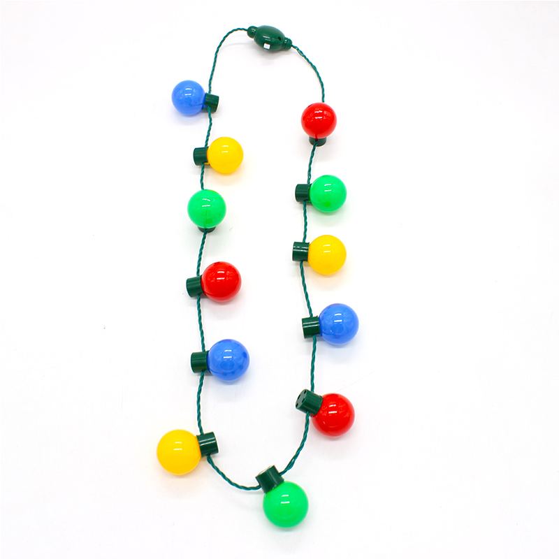 ZD Factory Direct Sales LED Light Bulb Necklace Safety Buckle Light Cable Halloween Christmas Foreign Trade Popular Style ZD Factory Direct Sales LED Light Bulb Necklace Safety Buckle Light Cable Halloween Christmas Foreign Trade Popular Style