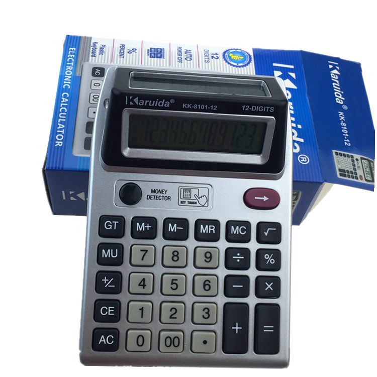 Karuida Kairoda Dual Screen Dual Display with Money Detector Lamp Calculator KK-8101-12 Karuida Kairoda Dual Screen Dual Display with Money Detector Lamp Calculator KK-8101-12