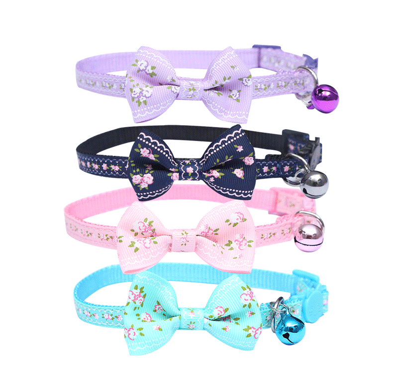 Pet Collar Spot Spring Series Printing Ribbon Cat Collar Safety Buckle Pet Products Factory Wholesale