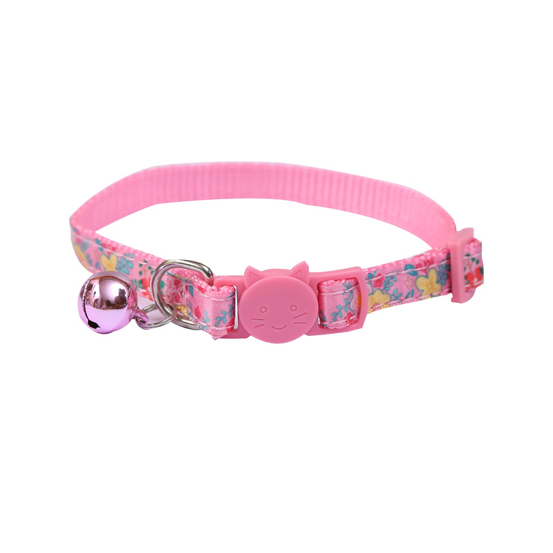 Pet Collar Spot Spring Series Printing Ribbon Cat Collar Safety Buckle Pet Products Factory Wholesale