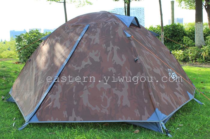 Model 1527 double-layer mountaineering tent camping for 2 person aluminum pole tent storm Camo