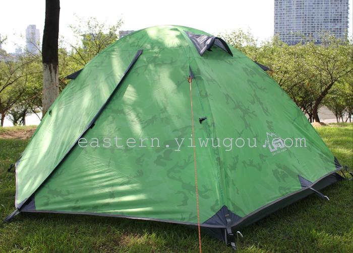 Model 1527 double-layer mountaineering tent camping for 2 person aluminum pole tent storm Camo