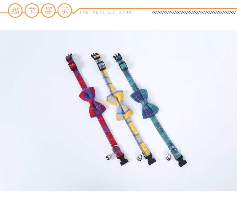 Pet Collar Collar Bronzing Moon Printing Ribbon Cat Collar Safety Buckle Bell Cat Belt in Stock Wholesale