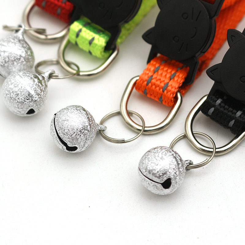 Pet Pet 1.0 Reflective Silk Frosted Bell Collar Cat Dog Collar Cat Head Safety Buckle Collar