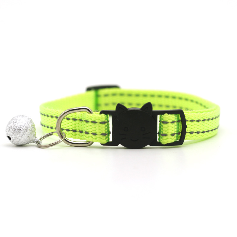 Pet Pet 1.0 Reflective Silk Frosted Bell Collar Cat Dog Collar Cat Head Safety Buckle Collar