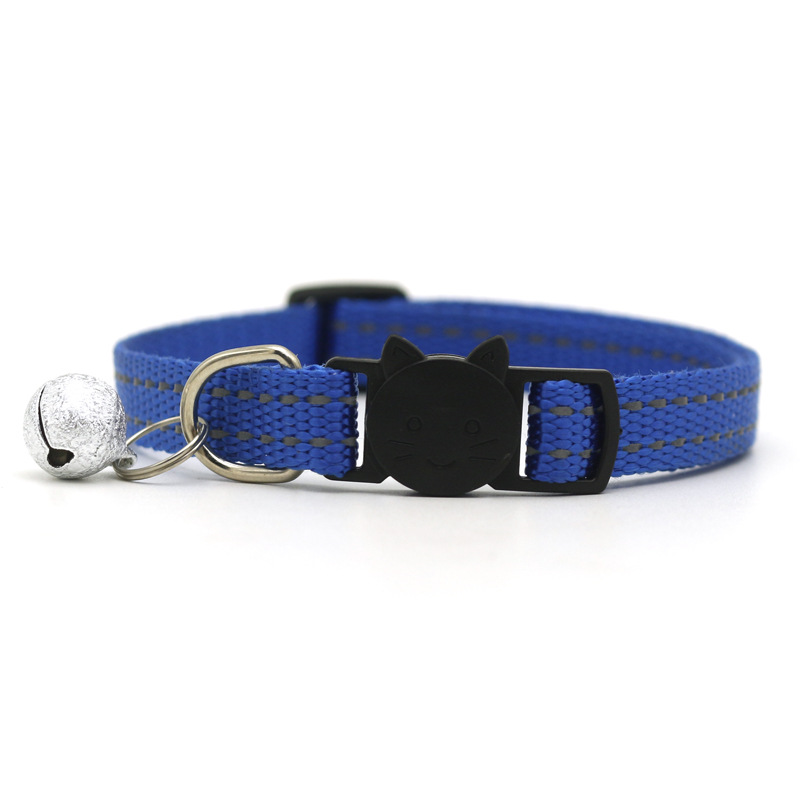 Pet Pet 1.0 Reflective Silk Frosted Bell Collar Cat Dog Collar Cat Head Safety Buckle Collar