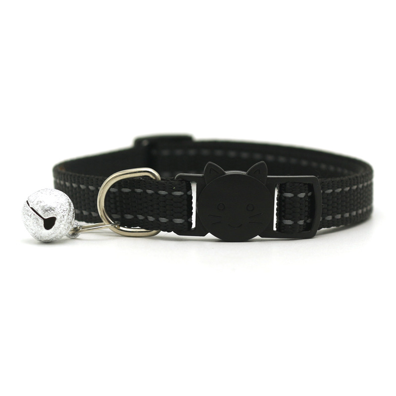 Pet Pet 1.0 Reflective Silk Frosted Bell Collar Cat Dog Collar Cat Head Safety Buckle Collar