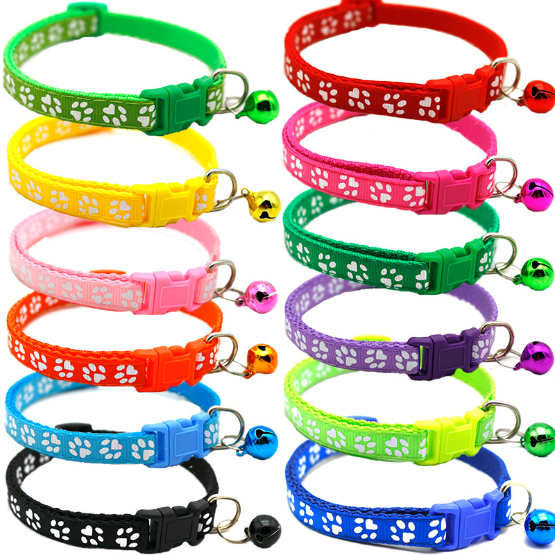 Pet Patch Bell Collar Dog Cat Single Footprint Safety Buckle Collar Cat Buckle Collar Retractable Dog Chain Pet Patch Bell Collar Dog Cat Single Footprint Safety Buckle Collar Cat Buckle Collar Retractable Dog Chain