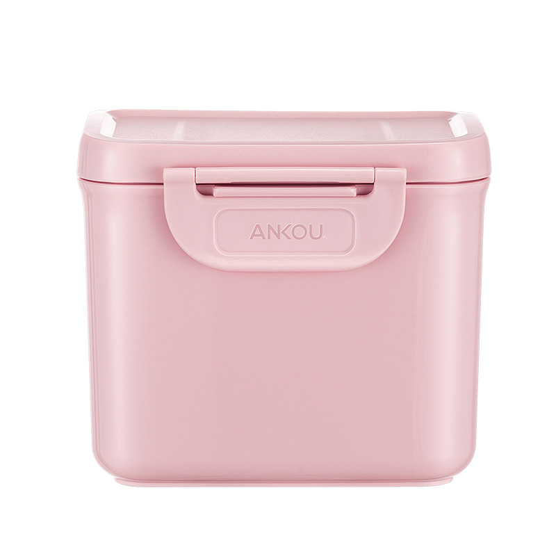 Ankou Safety Buckle Baby Sealed Snack Box Small Complementary Food Milk Powder Plaid Packing out Portable Milk Powder Box