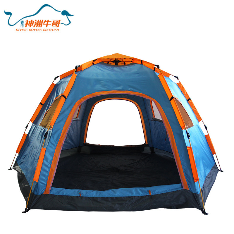 Outdoor Park Camping Camping 6-8 People Automatic Hexagonal Tent Single-Layer Tent Camping Factory Direct Sales Wholesale