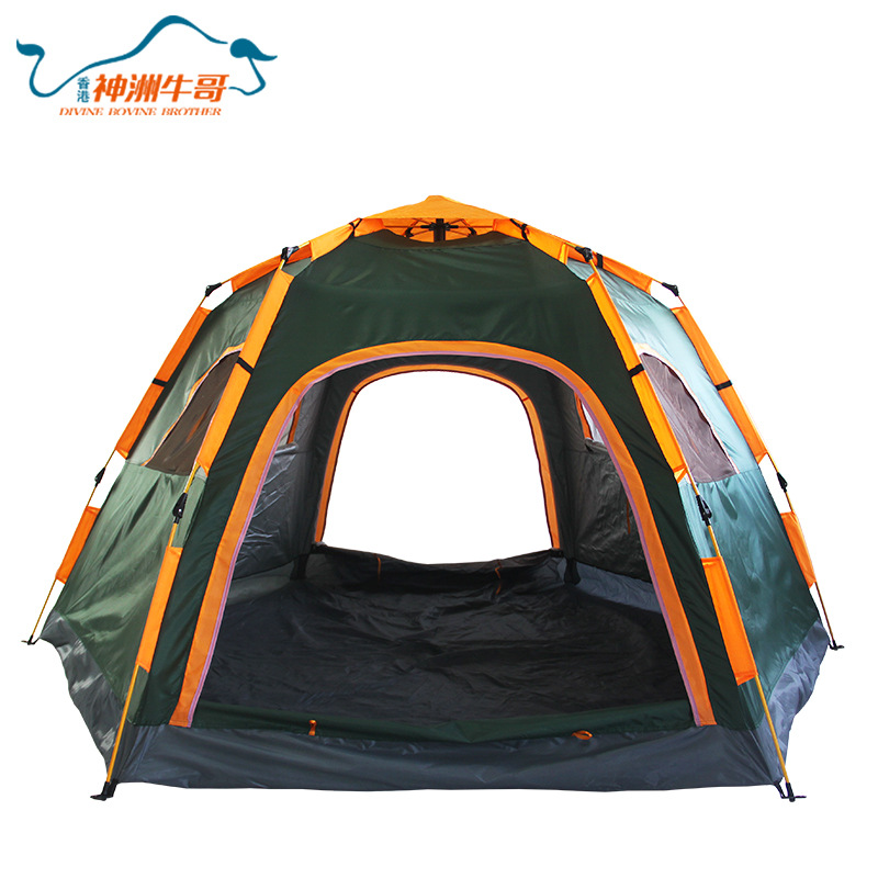Outdoor Park Camping Camping 6-8 People Automatic Hexagonal Tent Single-Layer Tent Camping Factory Direct Sales Wholesale