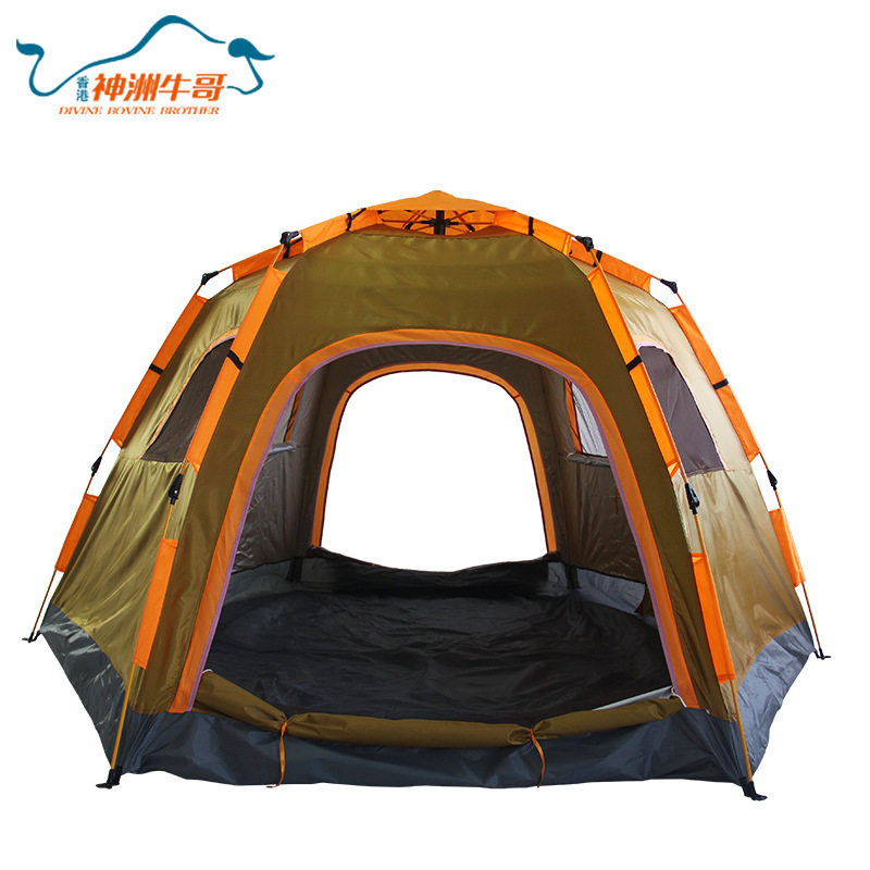 Outdoor Park Camping Camping 6-8 People Automatic Hexagonal Tent Single-Layer Tent Camping Factory Direct Sales Wholesale