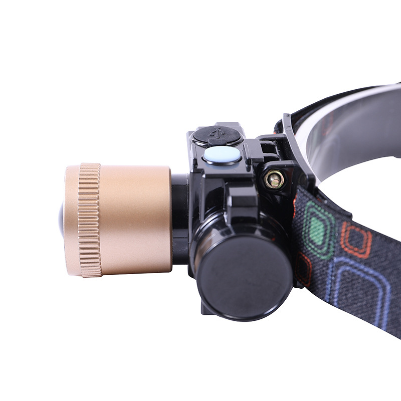 Rechargeable Zoom Headlight Strong Light Built-in Electronic Ballast Hunting Probe Super Bright Headlight Head-Mounted Night Fish Luring Lamp Miner's Lamp
