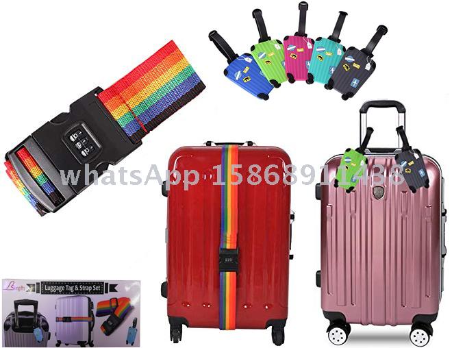 Slingifts Luggage Strap Combination Lock and Tag Set for Outdoor Sports Backpacking Sleeping Bag  Luggage, Bundling